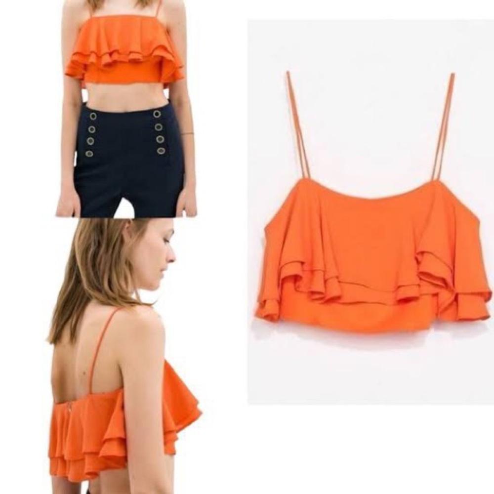 Zara ruffle crop top
